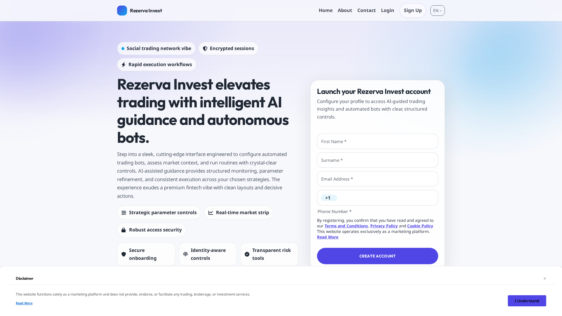 Screenshot of rezervainvestengine.com