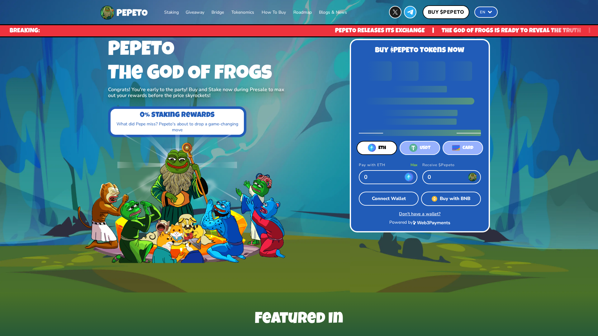 Screenshot of pepetocoin.online