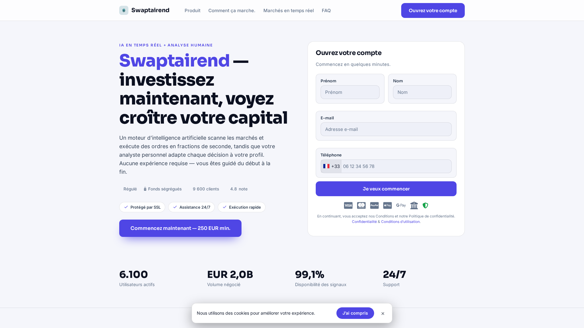 Screenshot of swaptairend-fr.live